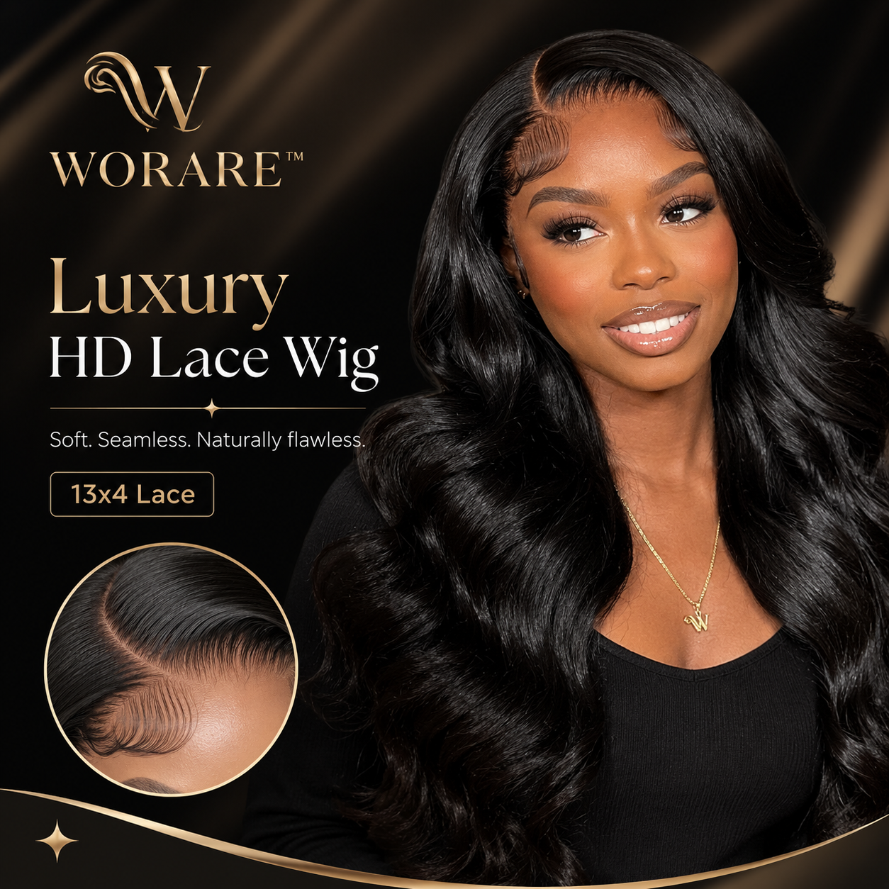 WORARE™ Brown Glueless Human Hair Wigs
