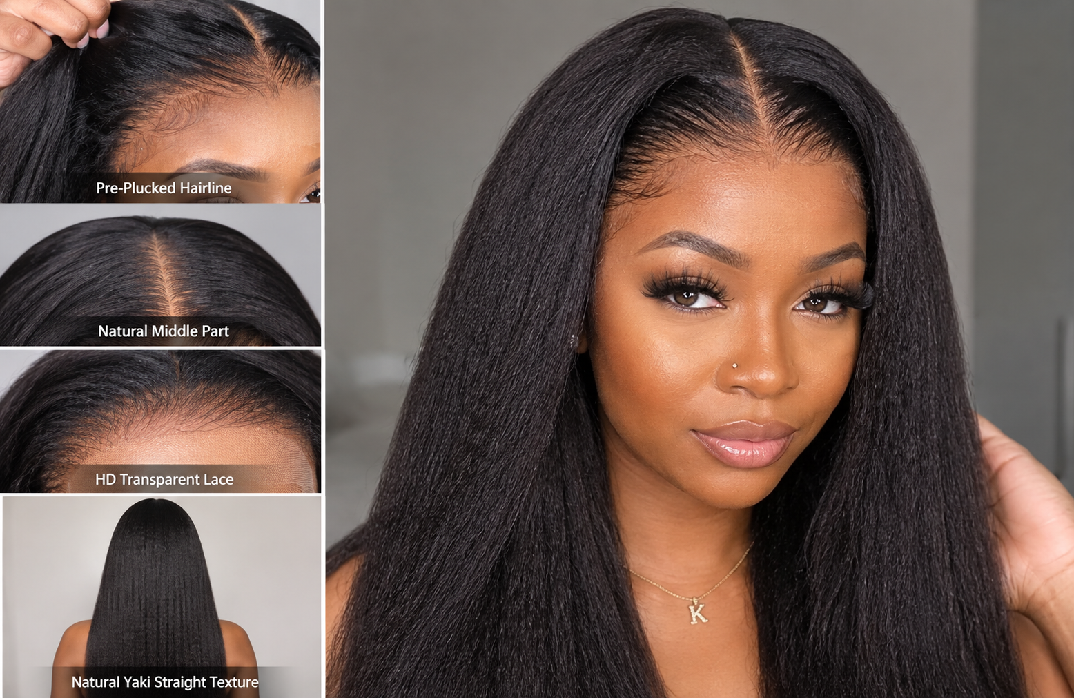 WORARE™ Yaki Kinky Straight HD Glueless Wig – 7×5 or 13×6 Curly Edge Lace